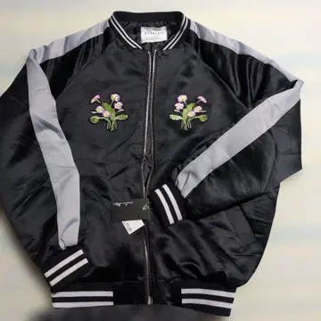 STYLISH 스카잔 블랙 꽃무늬 자수