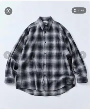 [ 새상품급 ] FREAK'S STORE 옴브레 체크 빅 실루엣 셔츠 S