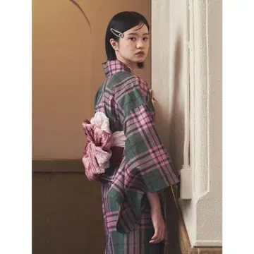 jouetie 유카타 세퍼레이트 타탄 체크 그린 M 사이즈