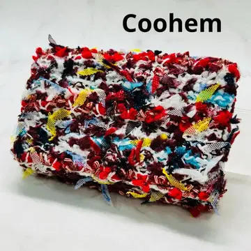 Coohem 트위드풍 멀티 컬러 명함지갑 카드 케이스 컬러풀 레드