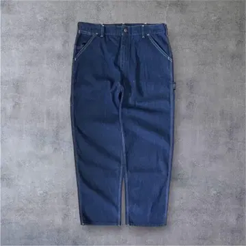 80S SEARS 탑 스냅 버튼 페인터 팬츠 인디고 USA제
