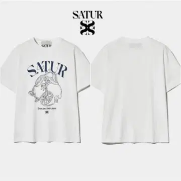 SATUR Capri Citron T셔츠 L 화이트 반팔 세터 한국
