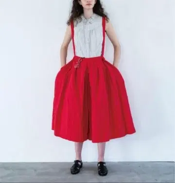 nest Robe 2WAY 서스펜더 포함 와이드 팬츠 레드
