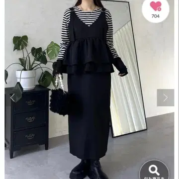 프로즈베일 개더프릴페플럼 원피스