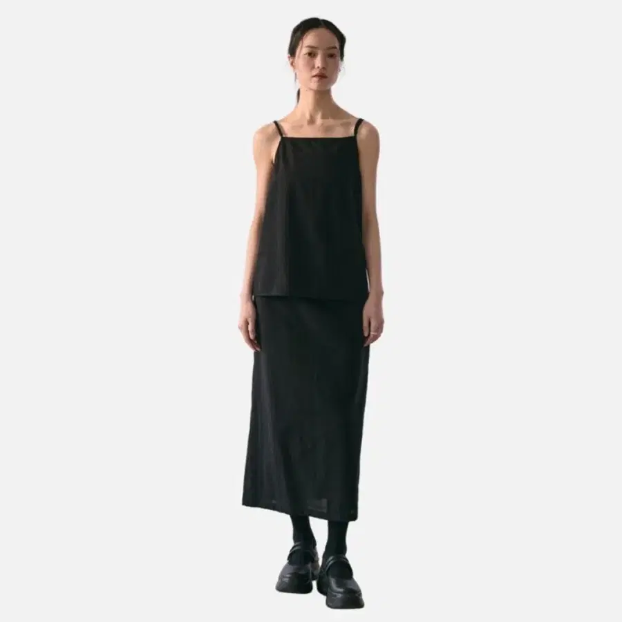EQL 에센셜바이이큐엘 check sheer a line 스커트