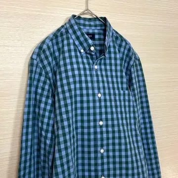 J.CREW 긴팔 체크 코튼 셔츠 M 사이즈 블루