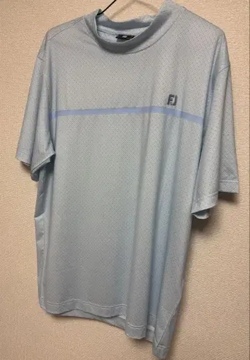 FootJoy 골프웨어 남성용 반팔 모크넥 라이트 블루 XL