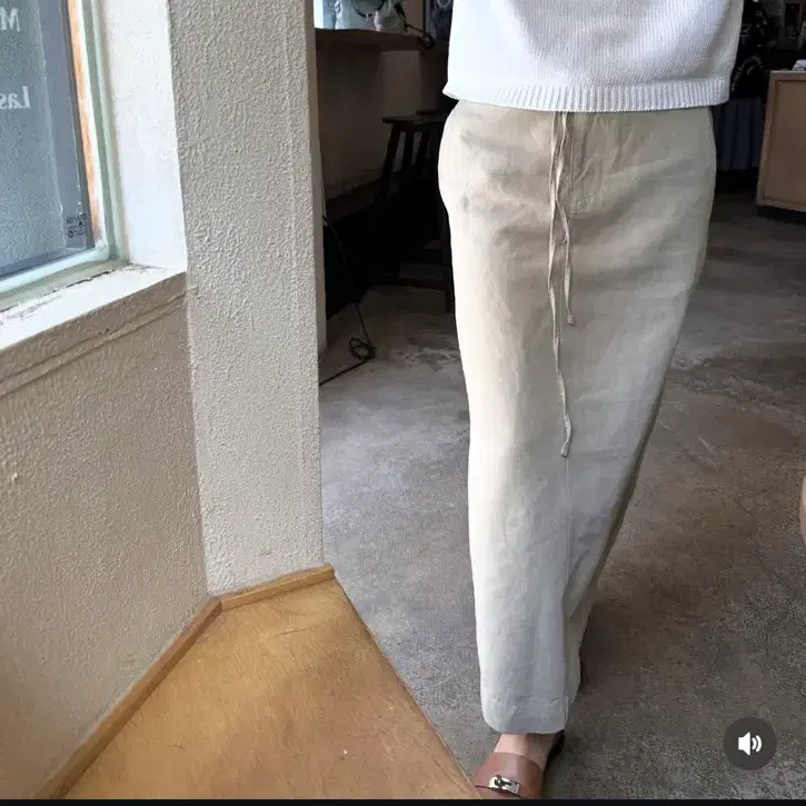 디그리스 린넨 스트링 스커트 s
