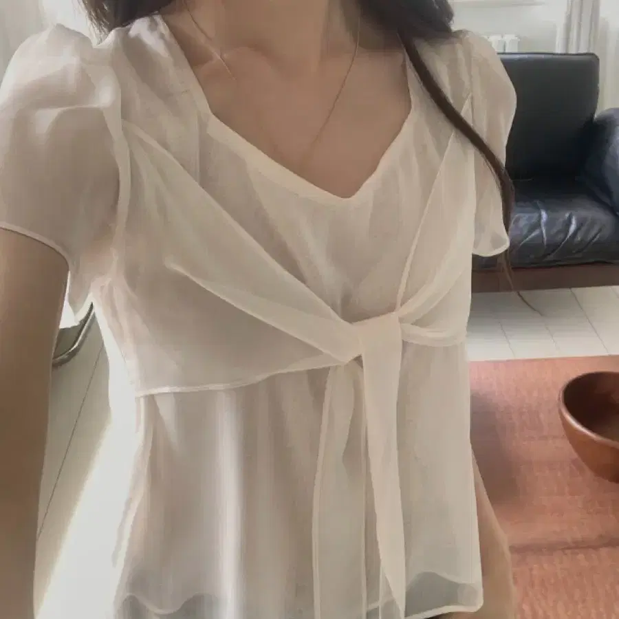 도매택 런던플랏 리본 반팔 블라우스 새 제품