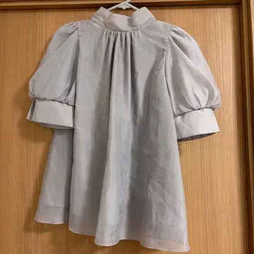 snidel Sustaina 오간 시스루 블라우스 모카
