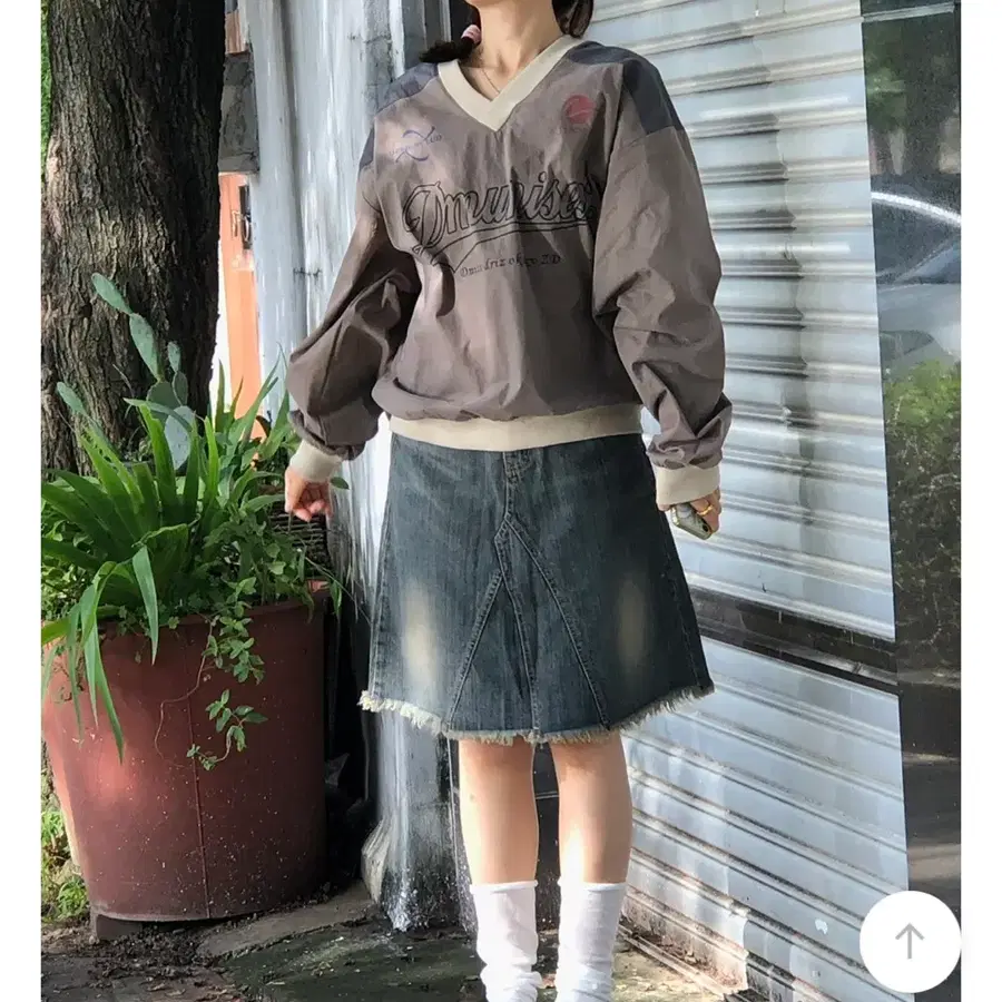 중청 데님 미디 스커트 ootj