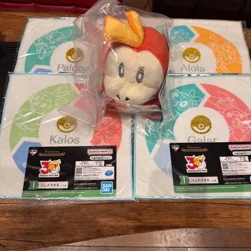 제일복권 포켓몬 vol.2 G상 뜨아거 i상 핸드 타월 4장 세트