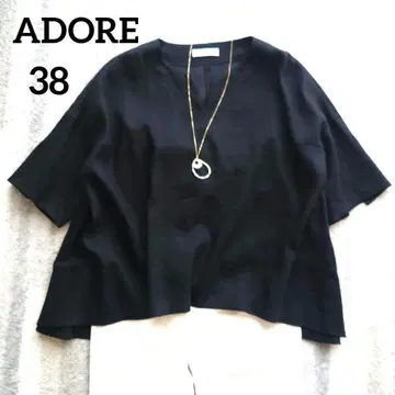 새상품급 ADORE 아도어 린넨 레이온 블라우스 오버 실루엣 블랙
