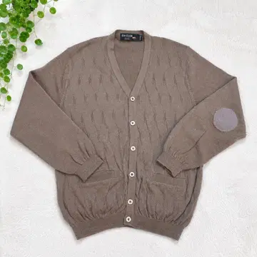 [ 이엑스클럽 ] 모 100% 케이블 짜임 V넥 가디건 L 모카