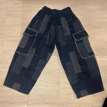 리메이크풍 데님 카고 팬츠
