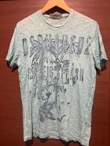 DSQUARED2 야자수 프린트 T셔츠 라이트 블루 S