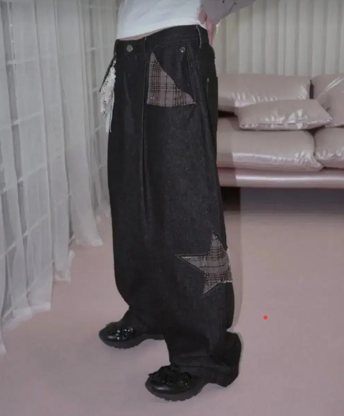Frenda Denim Check Mix Pants