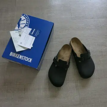 42 BIRKENSTOCK BOSTON BS 블랙 오일 가죽 블랙
