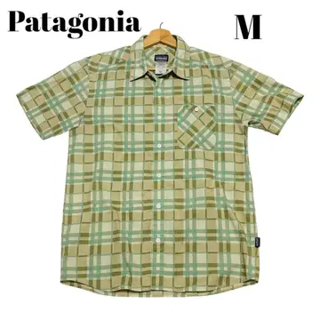 Patagonia 파타고니아 반팔 셔츠 체크 무늬 오가닉 코튼 M