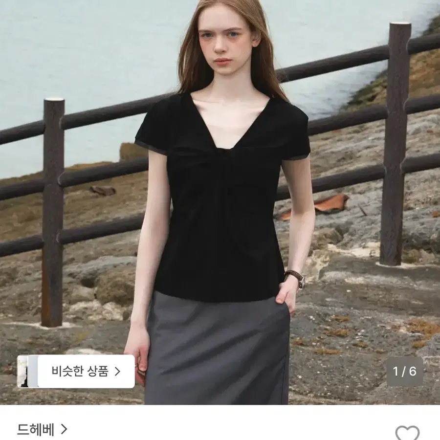 [드헤베] 트위스트 레이스 블라우스 M 새상품