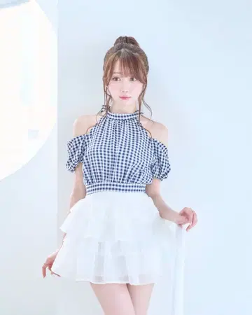RoseMuse 자카드 티어드 미니 스커트