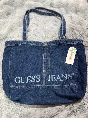 [ 새상품 미사용 택 포함 ] GUESS JEANS 토트백 데님 청바지