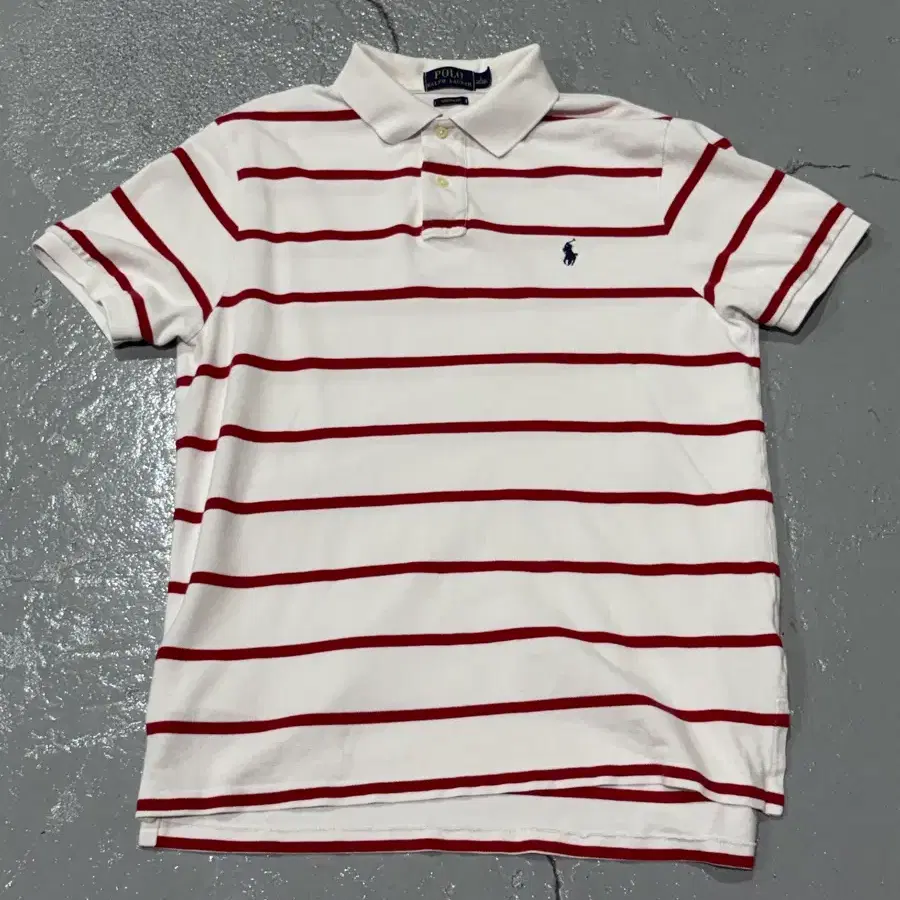 폴로랄프로렌(PoloRalphLauren) 화이트 레드 스트라이프 카라티