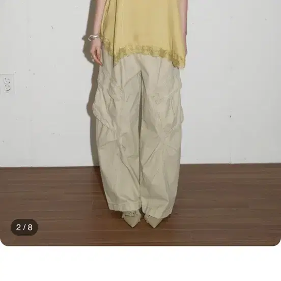 피키소사이어티 Pigment Pocket Curved Pants Ivory