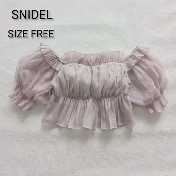 스나이델 SNIDEL 개더 오프숄더 블라우스 핑크 프리 사이즈