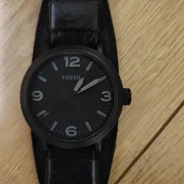 FOSSIL 남성용 손목시계 쿼츠 블랙 가죽