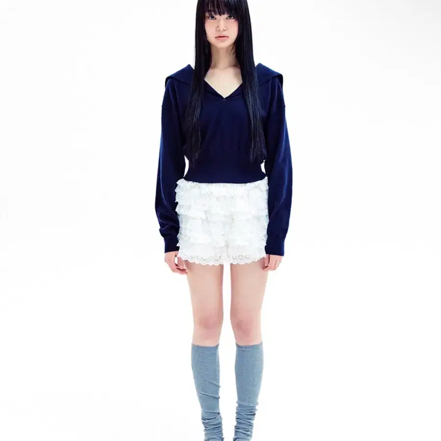 유희 레이스 벌룬 스커트 LACE BALLOON SKIRT SHORTS WHITE