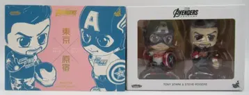 HOTTOYS COSBABY (S) BOBBLE HEAD TONY STARK & STEVE ROGERS (I LOVE TOKYO VERSION) COSB830