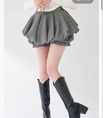 Darich FL 볼륨 벌룬 미니 스커트 다리치 그레이