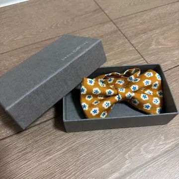 DRESS THE LIFE 나비 넥타이 꽃무늬 머스타드