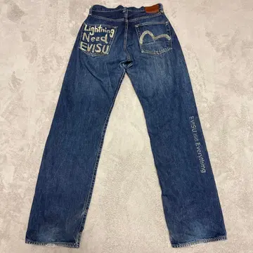 EVISU 데님 팬츠 스트레이트 페인트