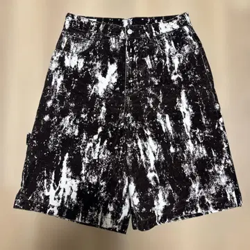ZARA 애니멀 프린트 데님 버뮤다 팬츠 EU40 초레어