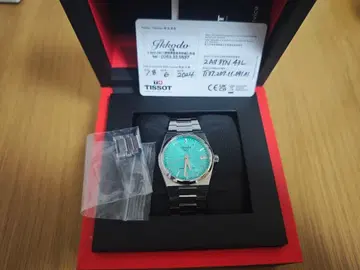 TISSOT PRX 자동 와인딩 손목시계 라이트 블루 다이얼