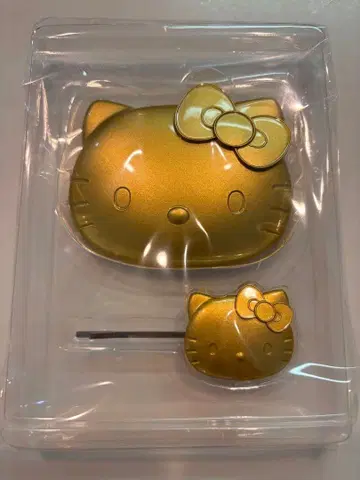 새상품! 일본 한정판! Hello Kitty 오리지널 거울 & 헤어핀 골드