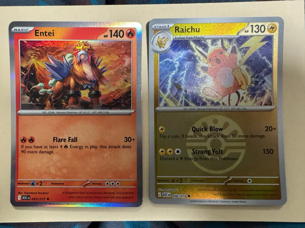 [포켓몬카드/북미] 엔테이, 라이츄