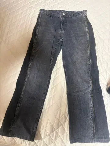 ZARA 남성용 플레어 팬츠 플레어 데님 사이드 지퍼