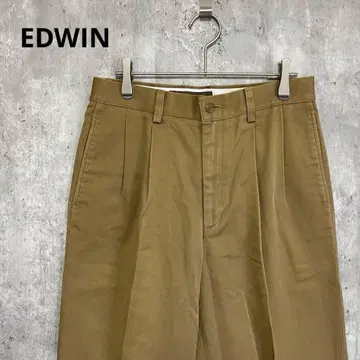EDWIN 투 턱 치노 팬츠 Relaxed Fit 심플 비즈니스 고급