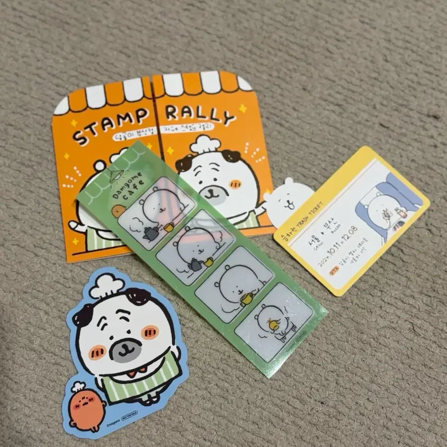 팝퍼블 담곰이 카페 스탬프 랠리 : 스티커,승차권 티켓,팝업 네컷