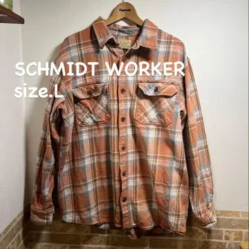 SCHMIDT WORKER 플란넬 셔츠 두꺼운 원단 체크 무늬 빈티지