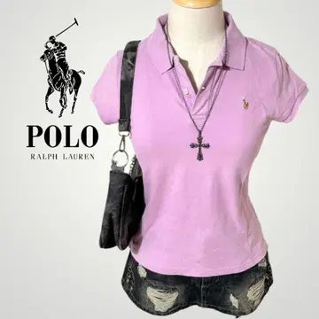 POLO 랄프 로렌 피케 셔츠 반팔 자수 로고 핑크 Y2K 헤이세이 갸루