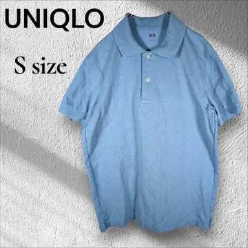 UNIQLO 남성용 S 피케 셔츠 스카이블루 드라이 반팔 베이직