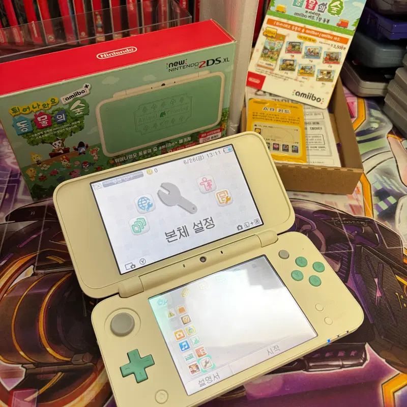 NEW 닌텐도 2DS XL 튀어나와요 동물의숲 에디션풀박스SSS급