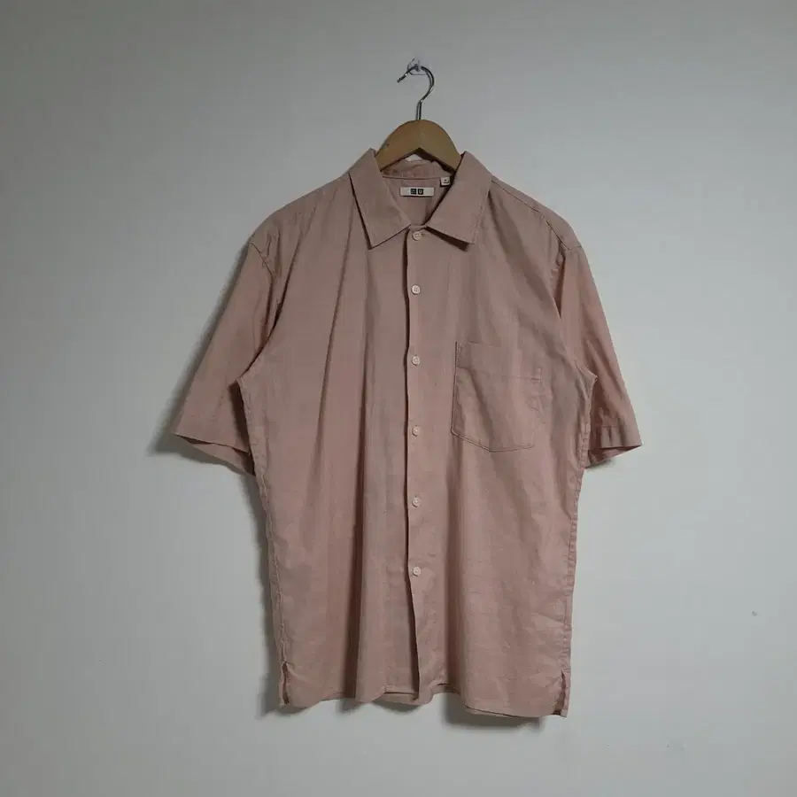 (M) UNIQLO 유니클로 U 반팔 셔츠 남방 마면혼방