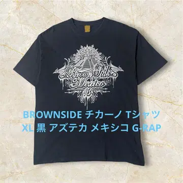 BROWNSIDE 치카노 T셔츠 XL 블랙 아즈테카 멕시코 G-RAP
