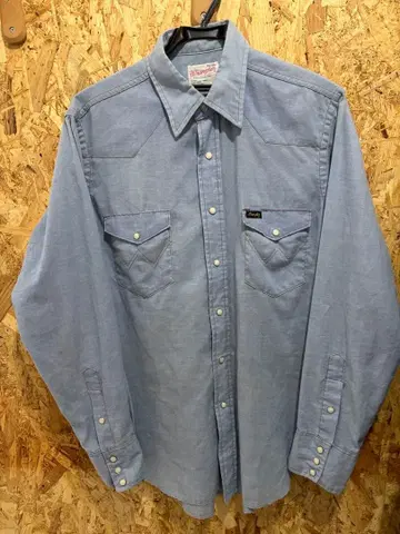 70s USA제 Wrangler 랭글러 빈티지 샴브레이 셔츠