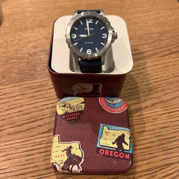 FOSSIL 남성용 손목시계 네이비 다이얼 배터리 방전